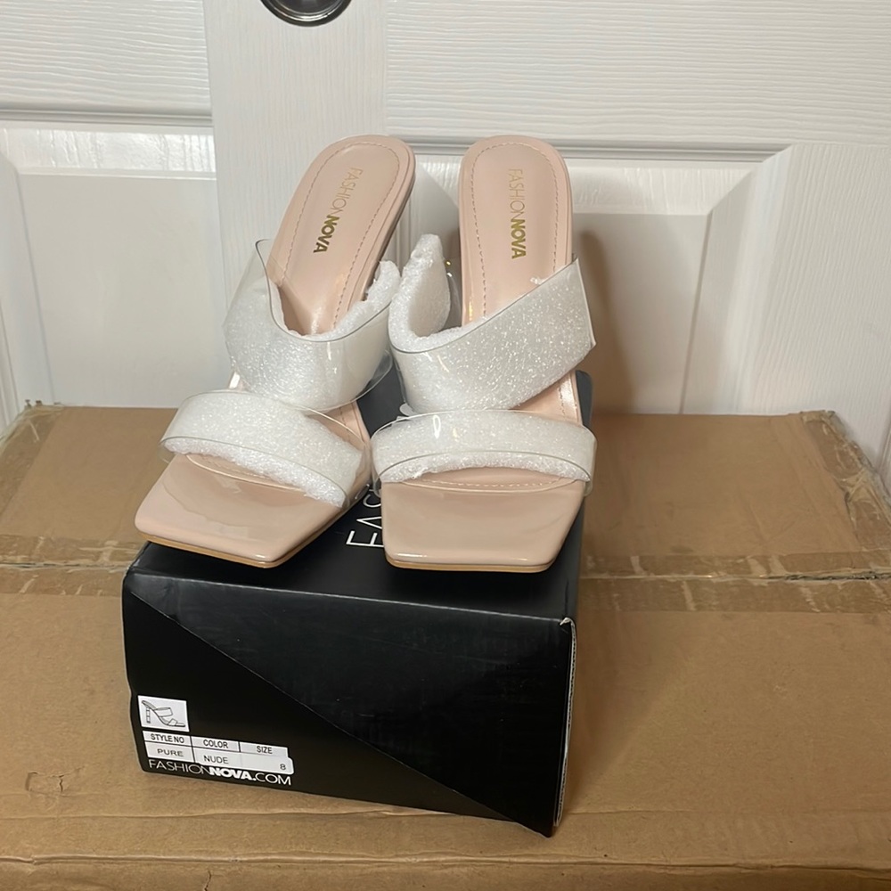 Fashion Nova Pure Intentions Heeled Mules Nude - Picture 5 of 7